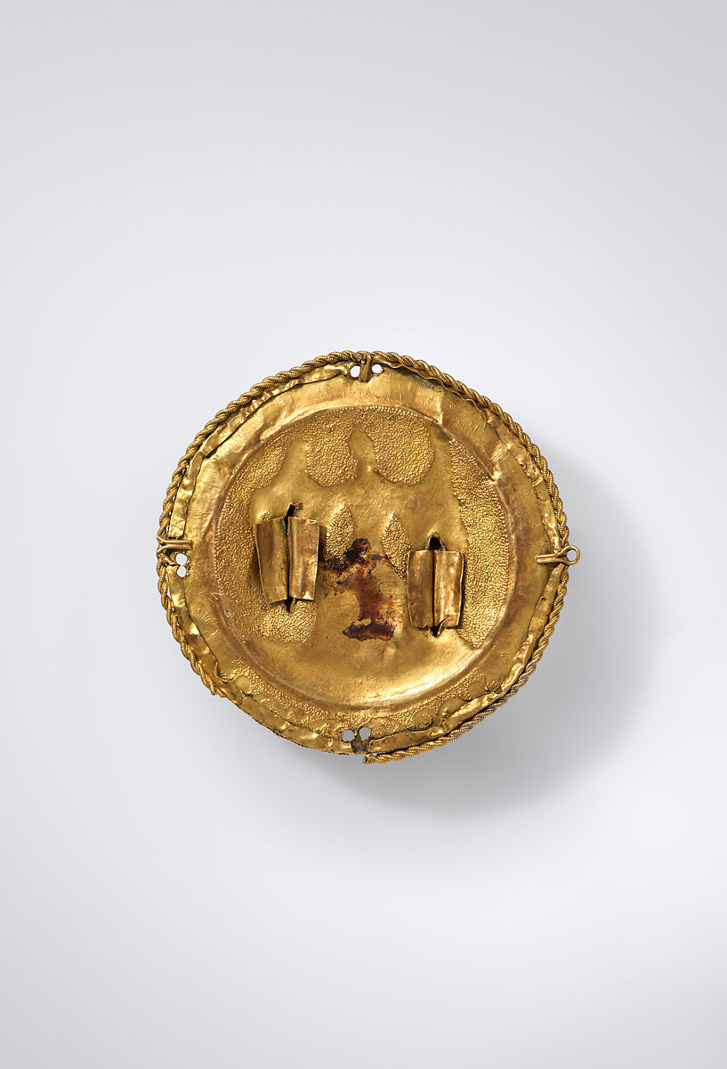 Hat Badge: Woman Choosing Between Youth and Old Age, Gold, gold filigree and enamel, probably Flemish (Malines)