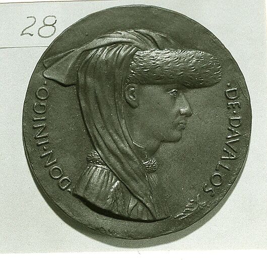 Medal:  Don Iñigo d’Avalos, Pisanello (Antonio Pisano) (Italian, Pisa or Verona by 1395–1455), Copper alloy with a dark brown patina. 