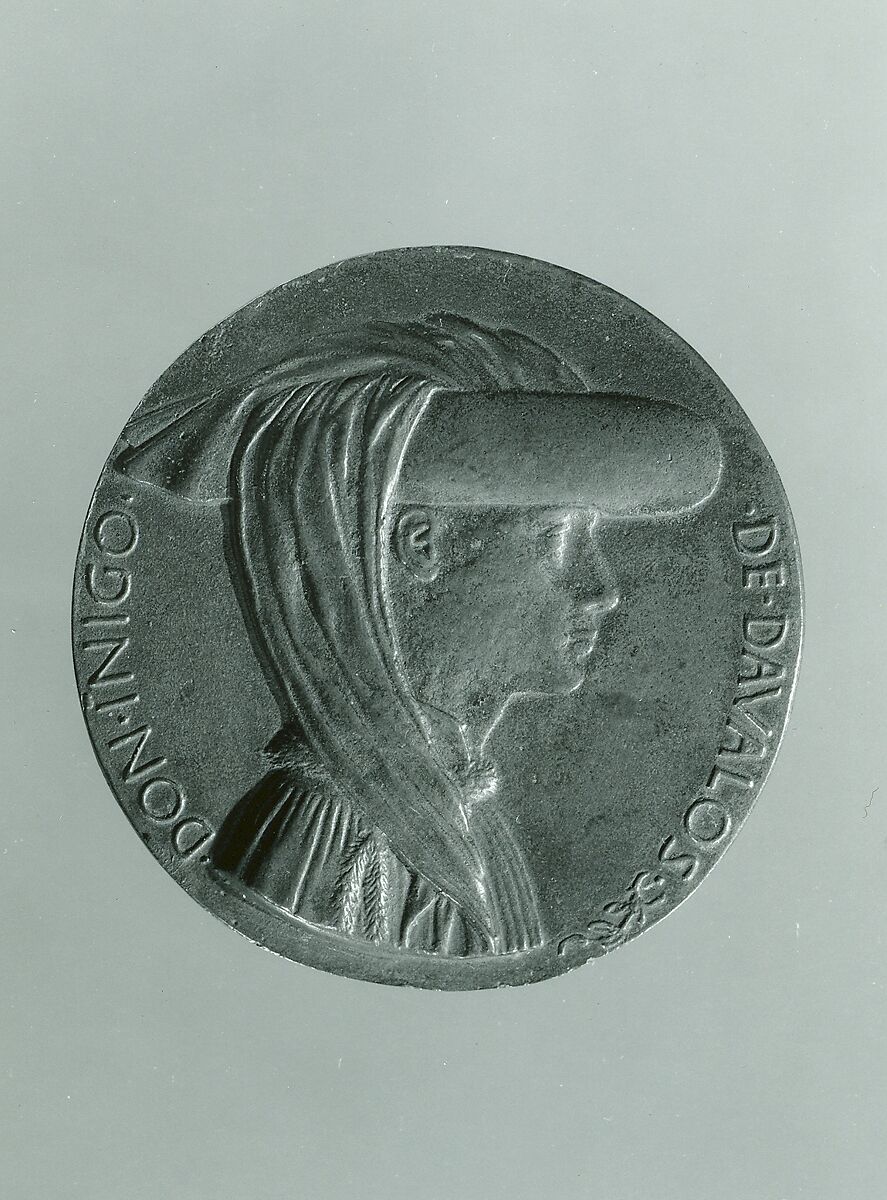 Portrait medal of Don Inigo d'Avalos (obverse); Sphere Representing Earth, Sea, and Sky (reverse), Pisanello (Antonio Pisano) (Italian, Pisa or Verona by 1395–1455), Bronze (copper alloy with warm brown patina under a worn layer of black wax)