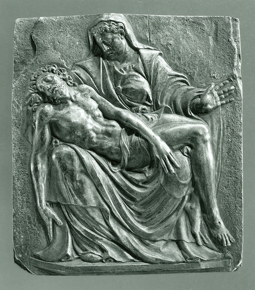 Pieta, Style of Jacopo Sansovino (Jacopo Tatti) (Italian, Florence 1486–1570 Venice), Silvered copper alloy. 