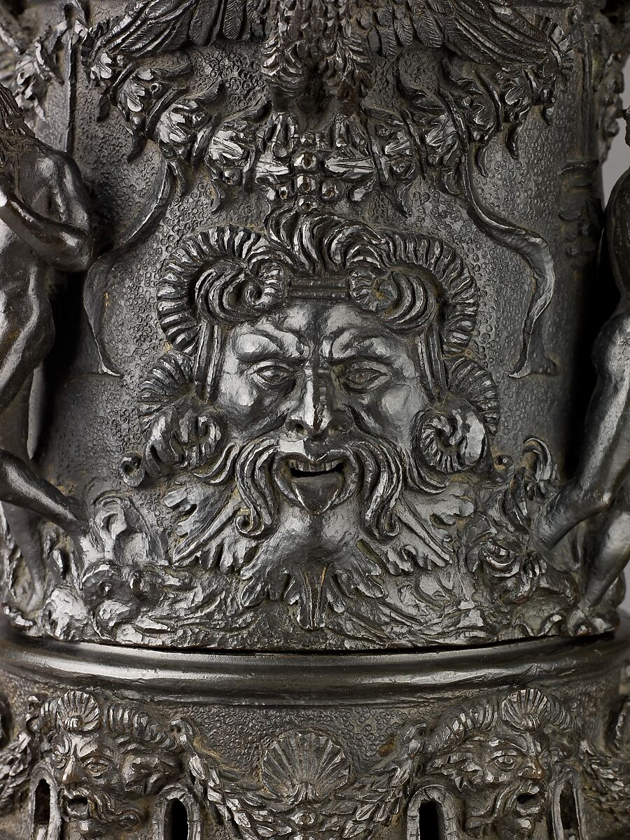 Perfume Burner Surmounted by a Satyr, Workshop of Desiderio da Firenze (Italian, born Florence, active Padua, 1532–45), Binary alloy (copper, tin, with traces of zinc, iron, nickel, silver, and antimony); a brown to olive green patina and minor traces of gilding.
