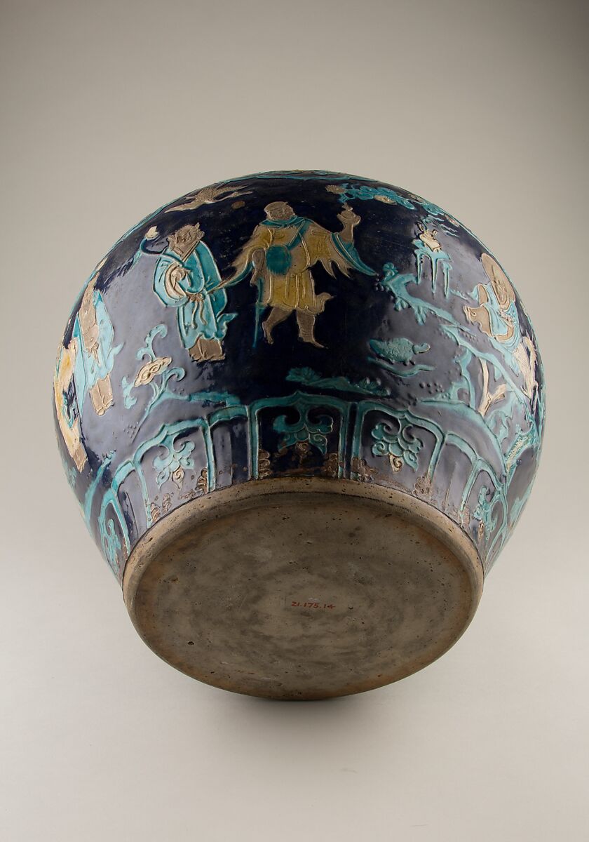 Jar with immortals, Stoneware with polychrome enamels (Fahua ware), China