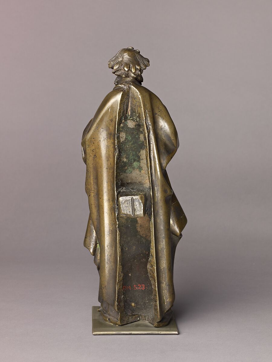 Saint Peter, Brass (copper alloy with a high percentage of zinc) with natural olive green patina., Netherlandish, Tournai