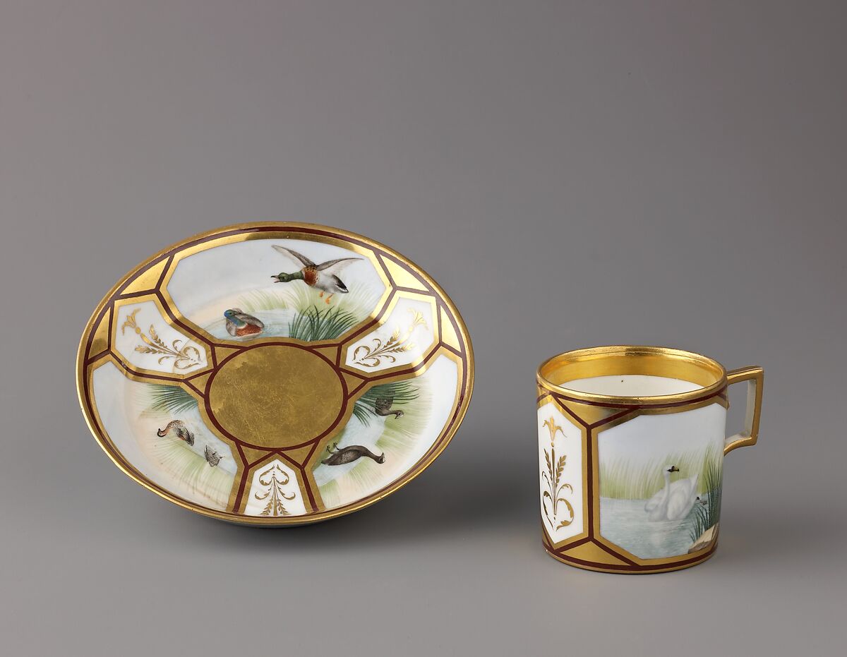 Cup and saucer, Hard-paste porcelain, Austrian, Vienna 