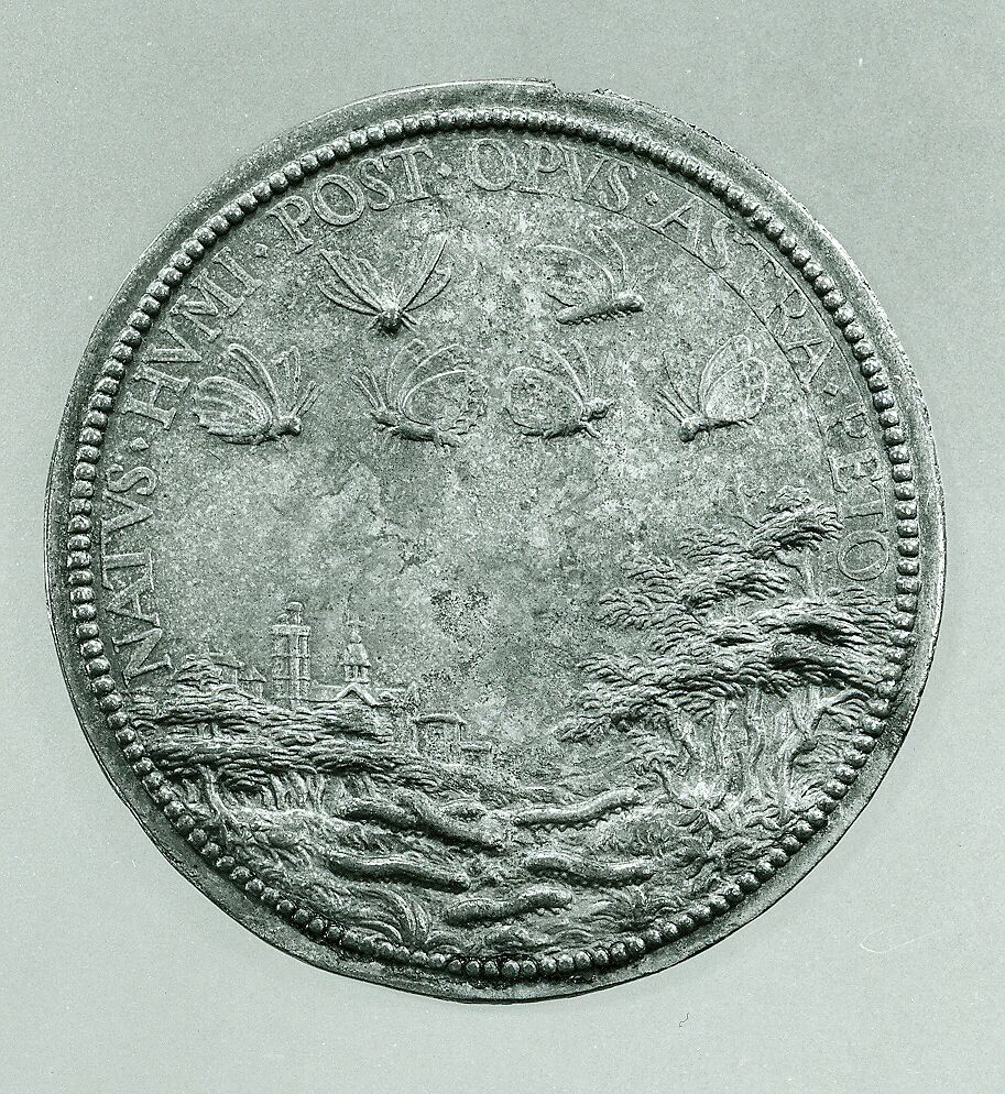 Portrait medal of Jacques Boyceau (obverse); Allegory of the Cycle of Life (reverse), Abraham Dupré (1604–1647)  , Paris, Bronze (copper alloy with reddish brown cuprite patina), French