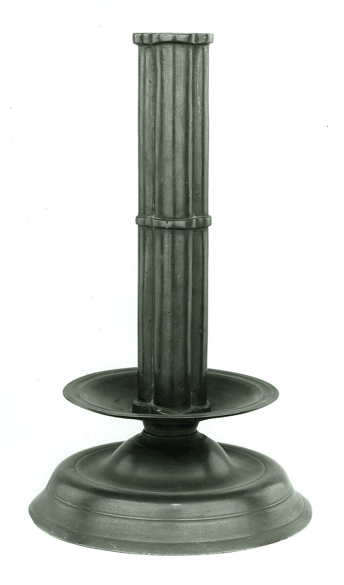 Candlestick, Brass with dull natural patina., Netherlandish or British (?)