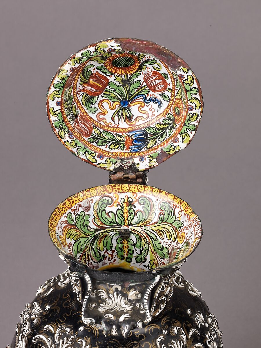 Ewer, Jacques Nouailher (French, Limoges 1605–1674 Limoges), Painted enamel on
copper, partly gilt; paste gems.