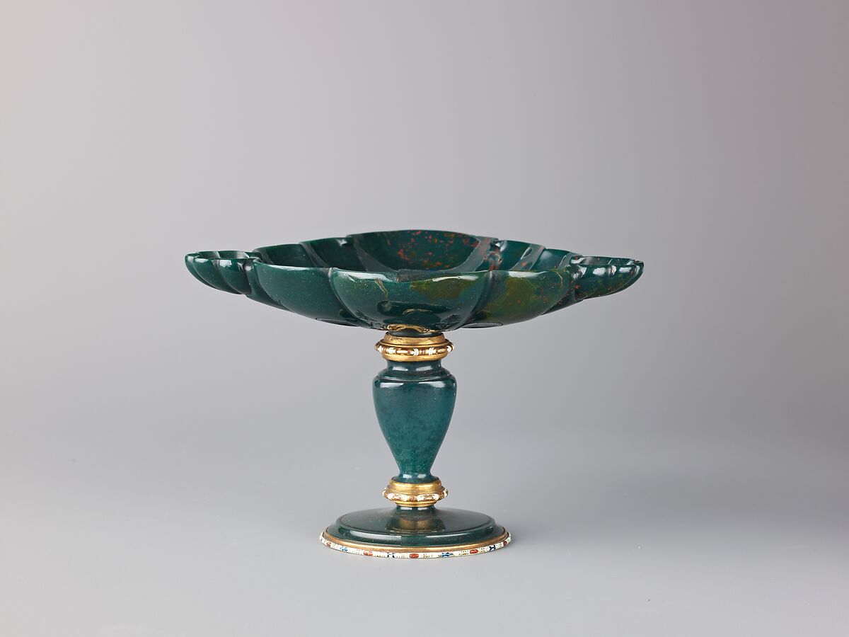 Tazza, Bloodstone, gold, and enamel., probably Italian, Milan