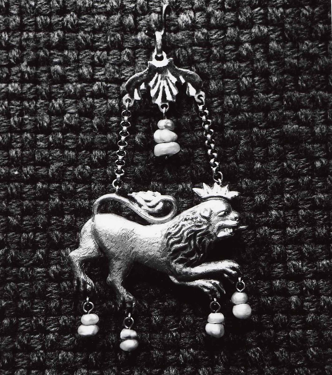 Lion Pendant, Gold, enamel and pearls., Western Europe