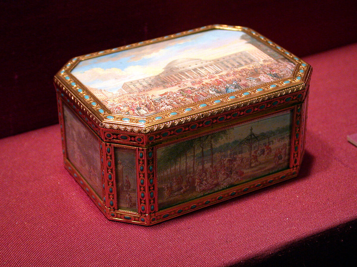 Snuffbox, Louis Roucel (French, active ca. 1756–1784, died 1787), Gold and enamel