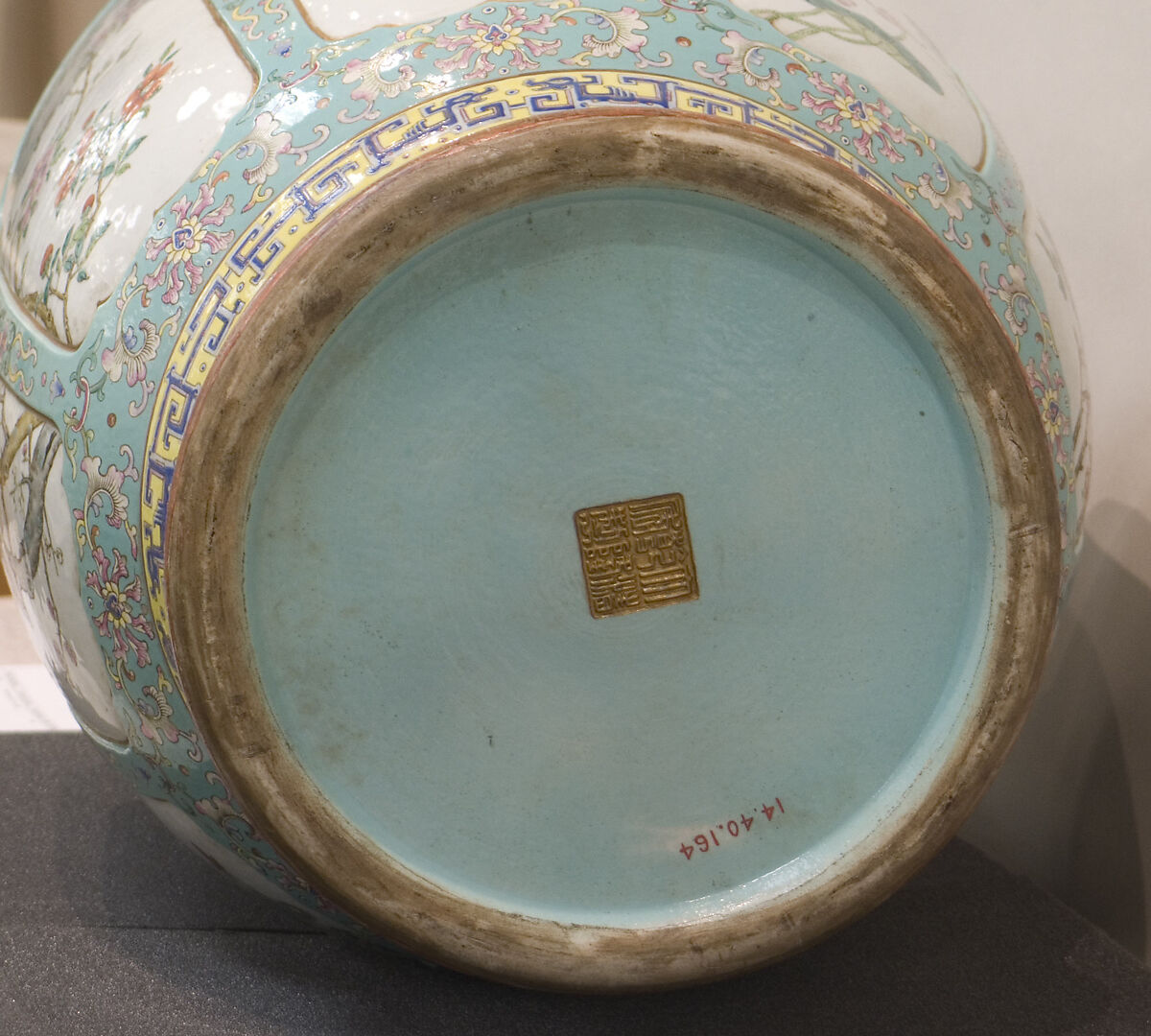 Vase decorated with lotus flowers, Porcelain painted in overglaze polychrome enamels (Jingdezhen ware), China