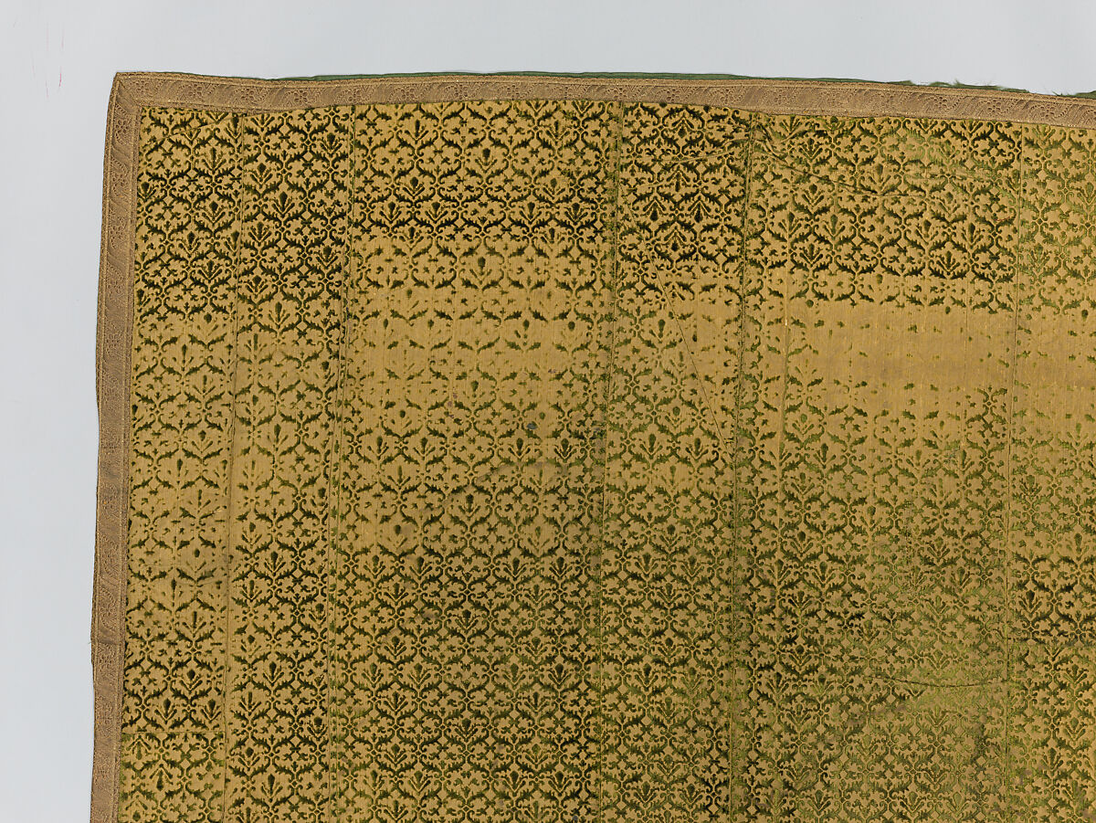 Cover, Silk; metal; cotton, Italian or Spanish