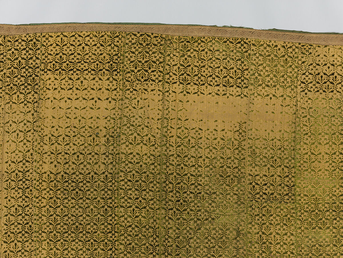 Cover, Silk; metal; cotton, Italian or Spanish