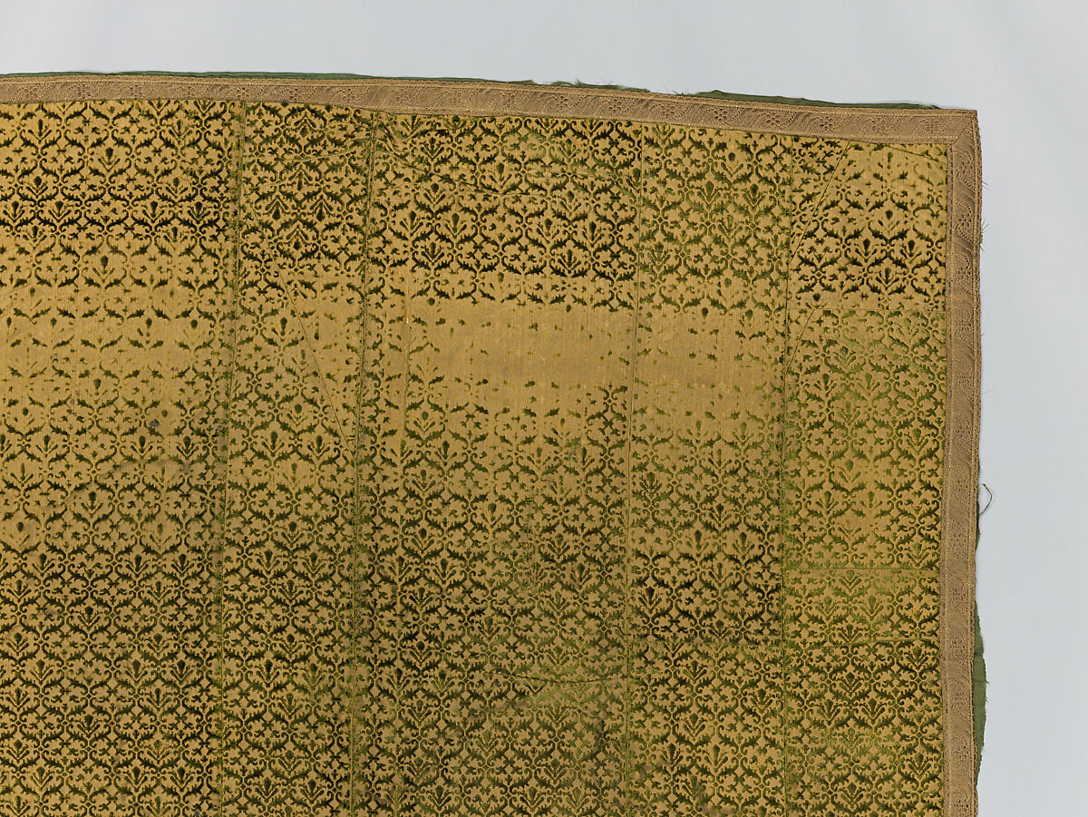 Cover, Silk; metal; cotton, Italian or Spanish