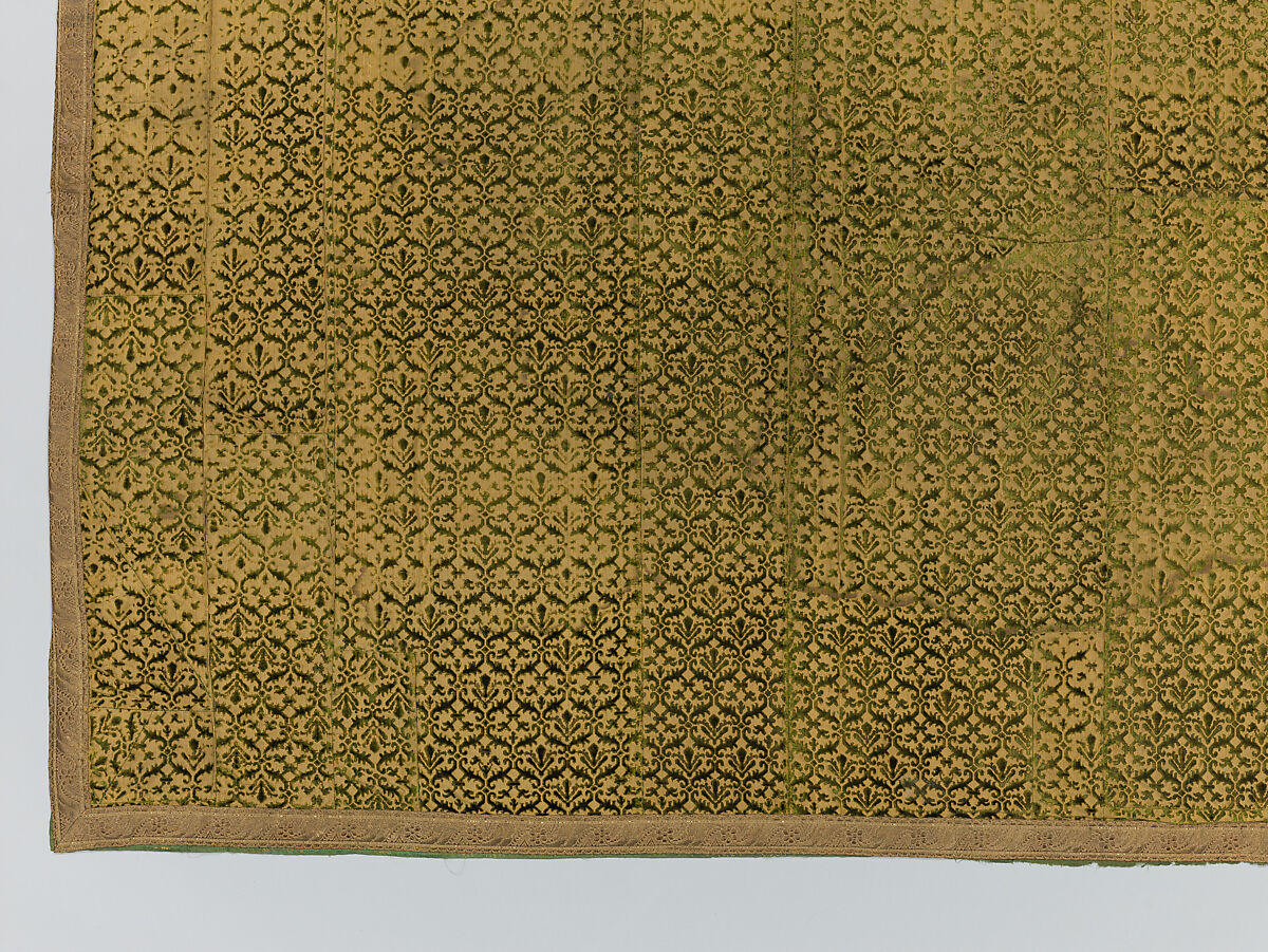 Cover, Silk; metal; cotton, Italian or Spanish