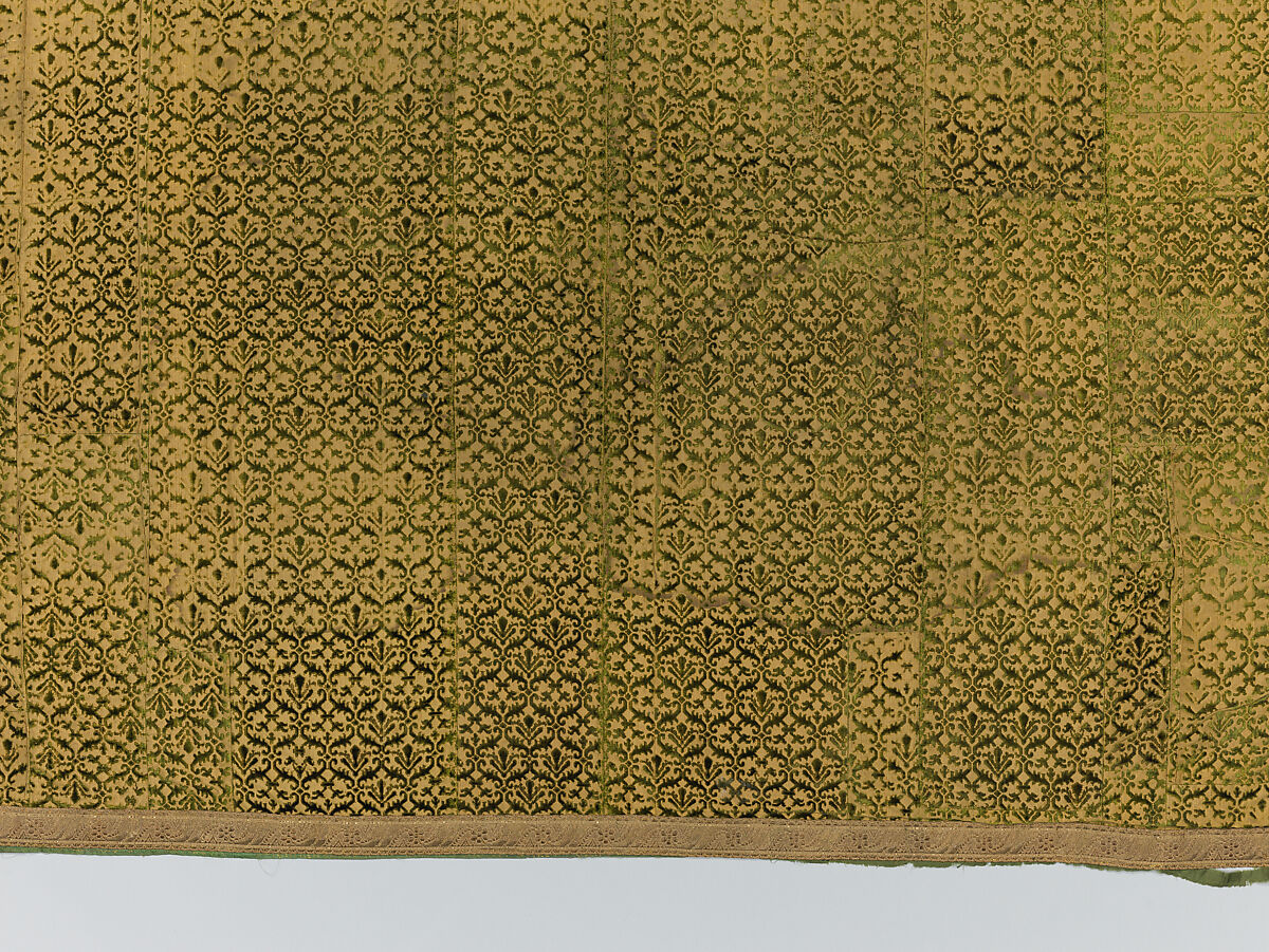 Cover, Silk; metal; cotton, Italian or Spanish
