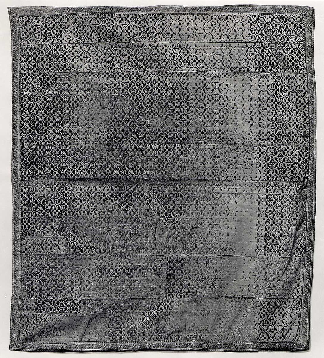 Cover, Silk; metal; cotton, Italian or Spanish
