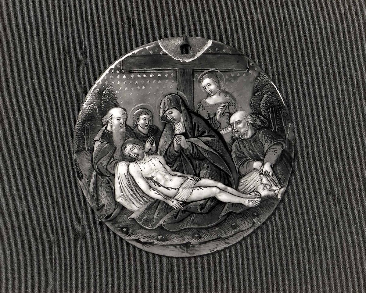 Lamentation, Painted enamel, partly gilt, on copper., probably French (Paris?)