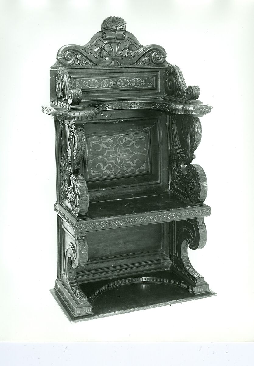Choir chair, Walnut, maple, poplar., Italian, Tuscany (Florence?)