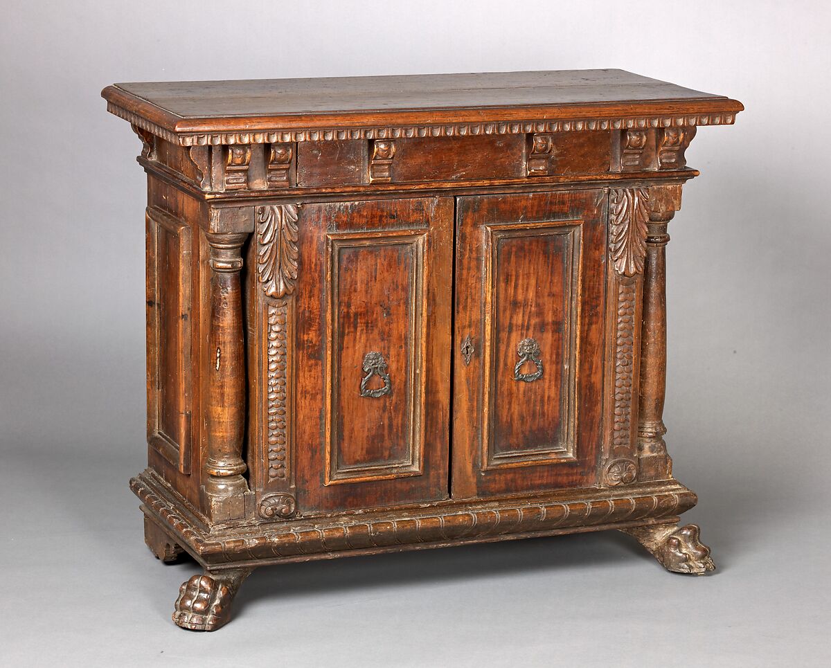 Cabinet (credenza), Walnut, iron, bronze., Italian 