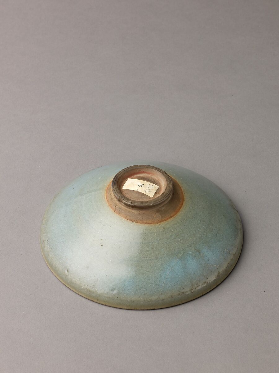 Deep bowl, Jun ware, Chinese  , Jin/Yuan Dynasty, Stoneware with splashed blue glaze., Chinese