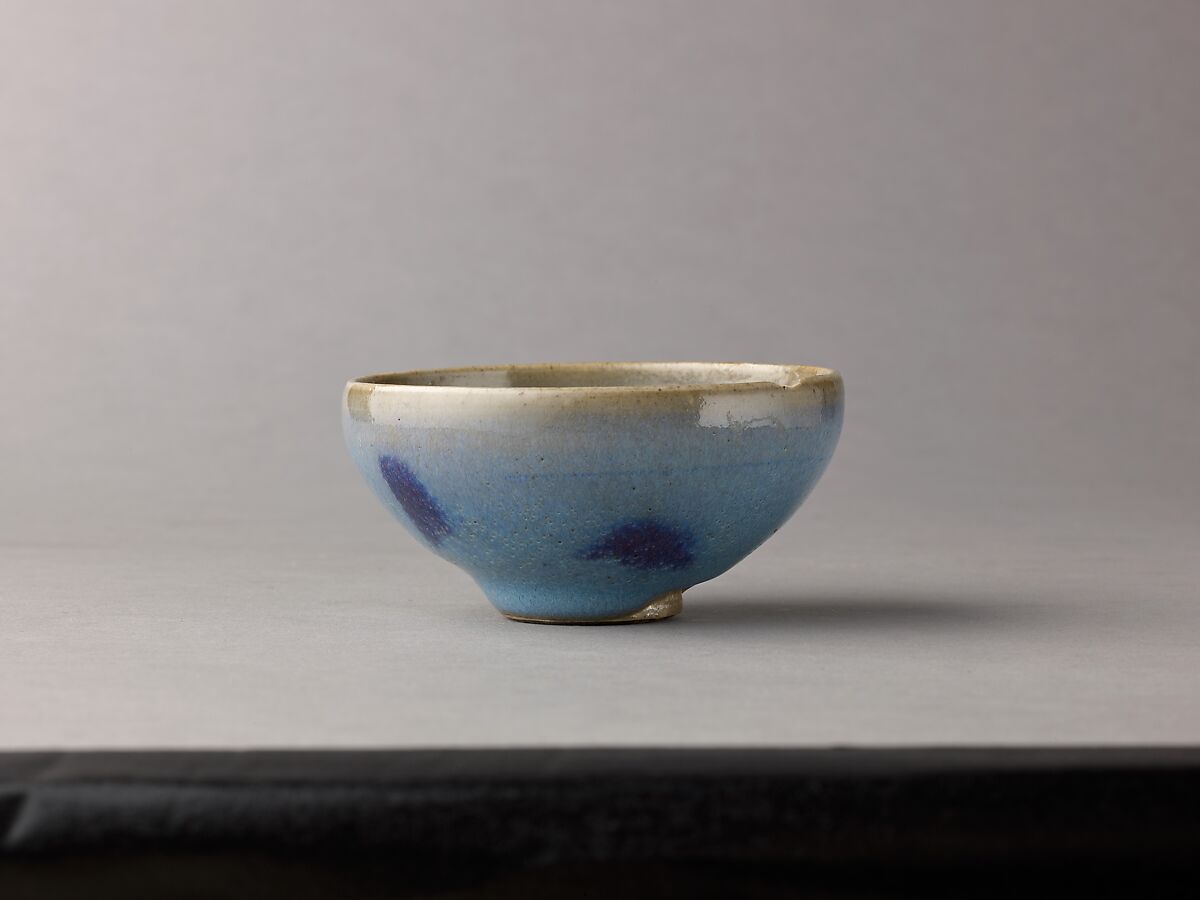 Small bowl, Jun ware, Chinese  , Jin/Yuan Dynasty, Stoneware with splashed blue glaze., Chinese