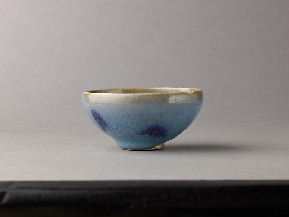 Small bowl, Jun ware, Chinese  , Jin/Yuan Dynasty, Stoneware with splashed blue glaze., Chinese