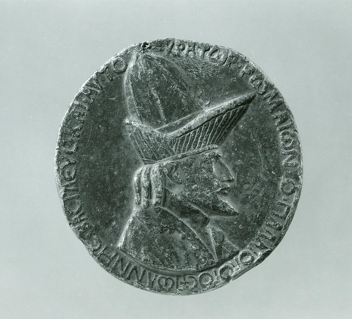 Medal:  John VIII Palaeologus, Pisanello (Antonio Pisano) (Italian, Pisa or Verona by 1395–1455), Lead. 