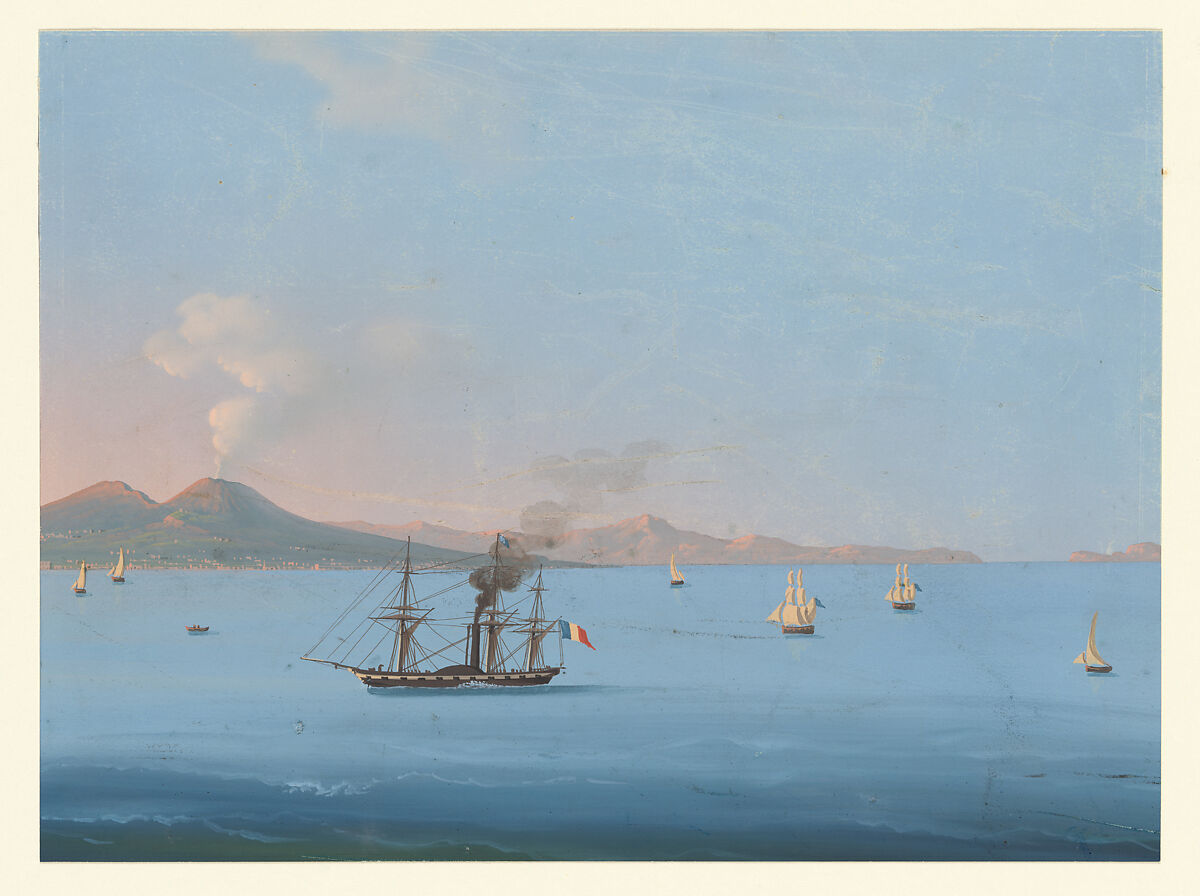 The Bay of Naples, Unknown (Italian, Ferrara), Gouache, Italian(?) 