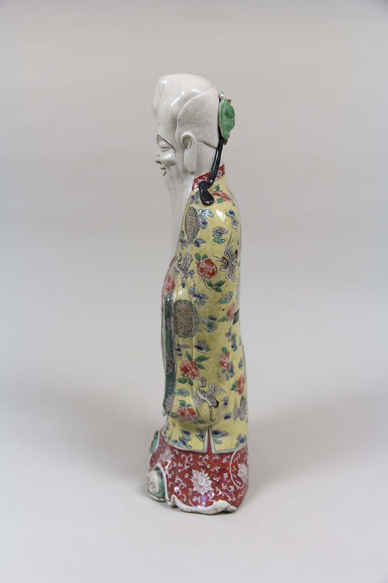 God of Longevity (Shoulao), Porcelain painted in polychrome enamels over the biscuit (Jingdezhen ware), China