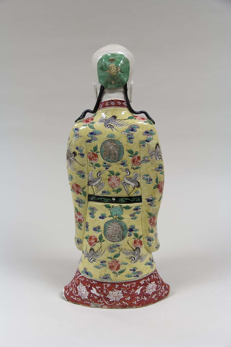 God of Longevity (Shoulao), Porcelain painted in polychrome enamels over the biscuit (Jingdezhen ware), China