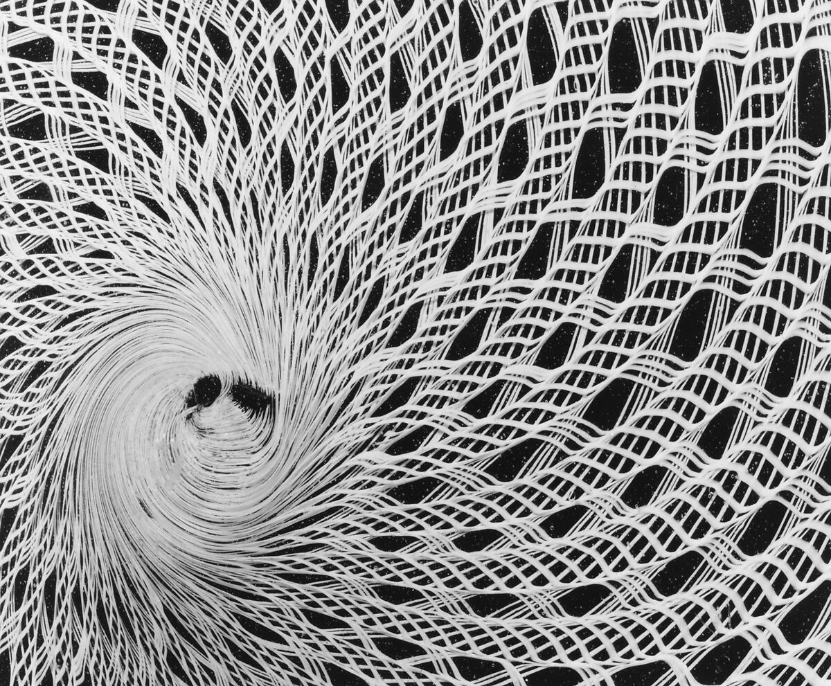 Plate, Colorless (slightly gray) and opaque white nonlead glass. Blown, "vetro a retorti"., Italian (Venice)