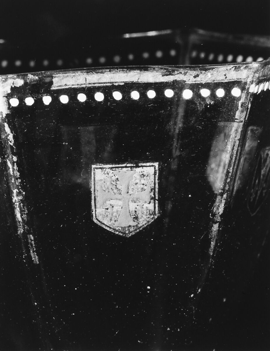 Goblet, Transparent brownish nonlead glass. Blown, enameled, gilt., Italian (probably Venice)