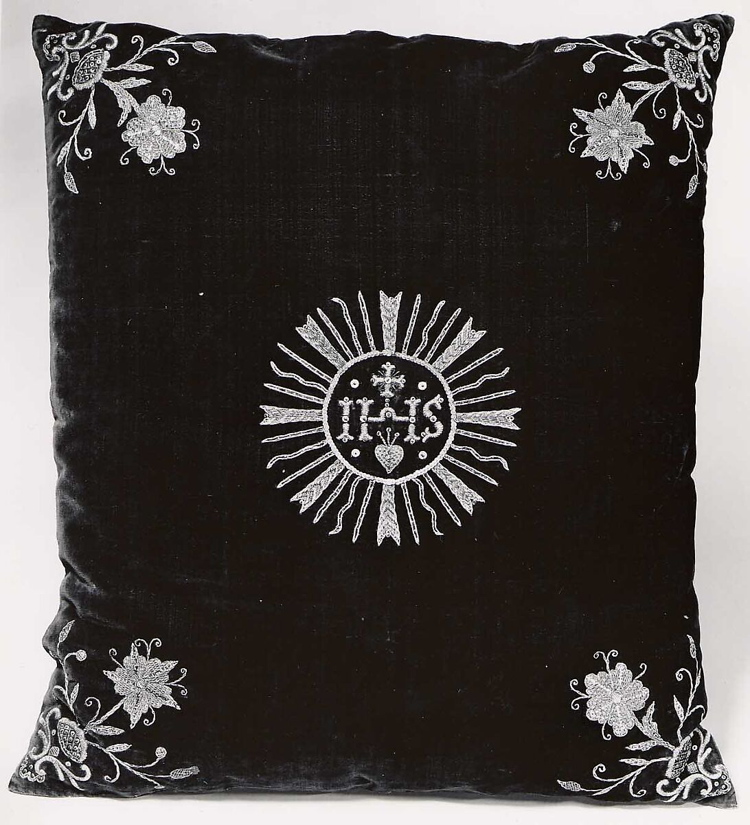 Chalice Veil Made into a Cushion, Silk; metal, Italian 