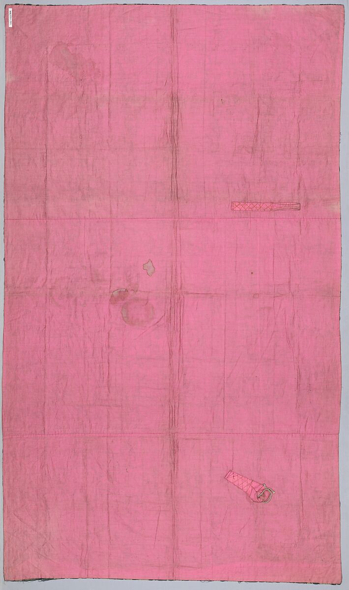 Kesa (Buddhist priest's robe), Japanese  , late Edo to early Meiji period, Silk, gold leaf on lacquered paper strip, and gold leaf on lacquered paper-strip-wrapped cotton, warp-float-faced 4/1 satin weave with weft-float-faced 1/2 "z" twill interlacings of secondary binding warps and supplementary patterning wefts., Japanese