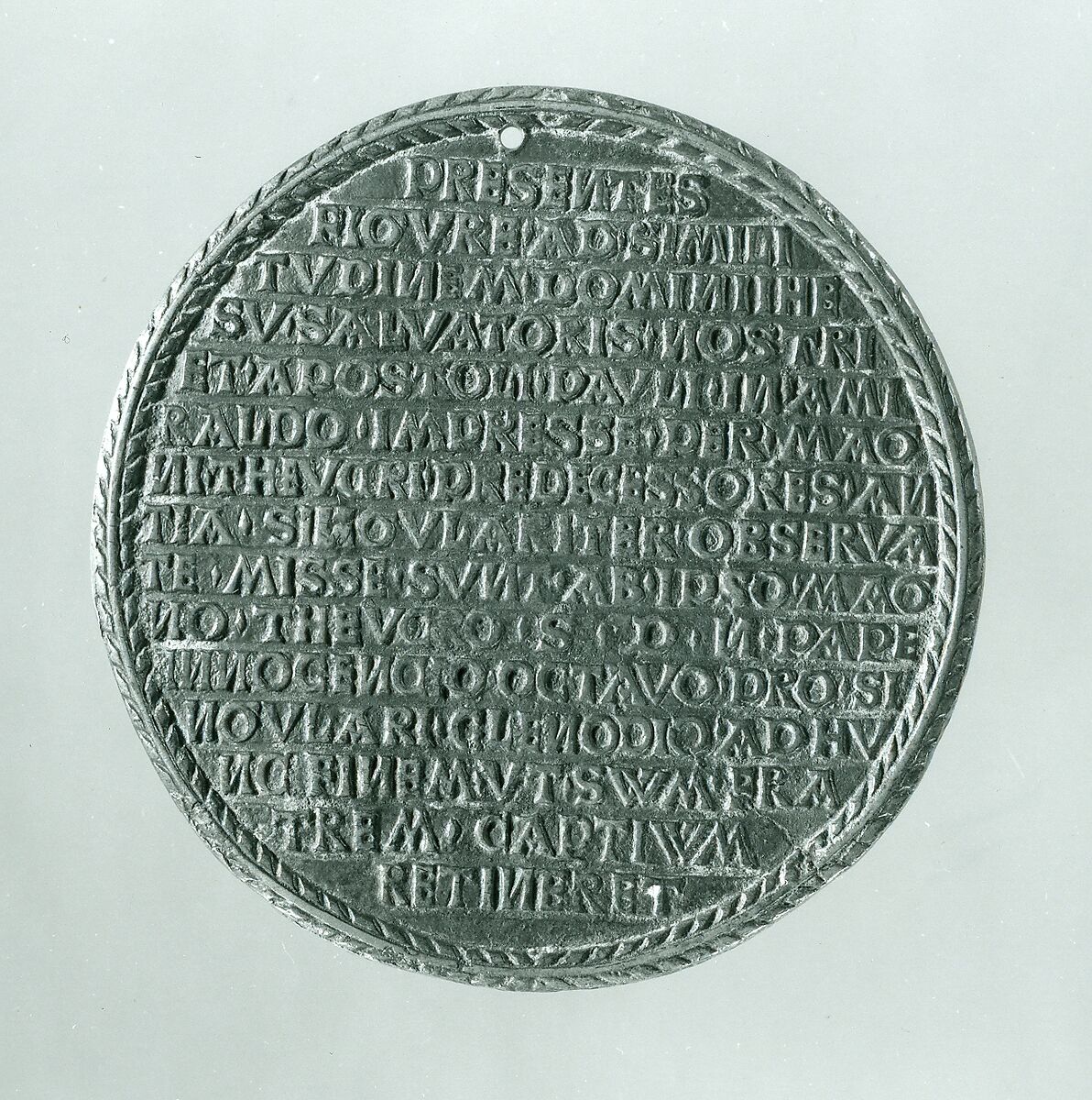 Head of Christ, Copper alloy, partly painted in red and flesh tones; pierced., Italian, Rome