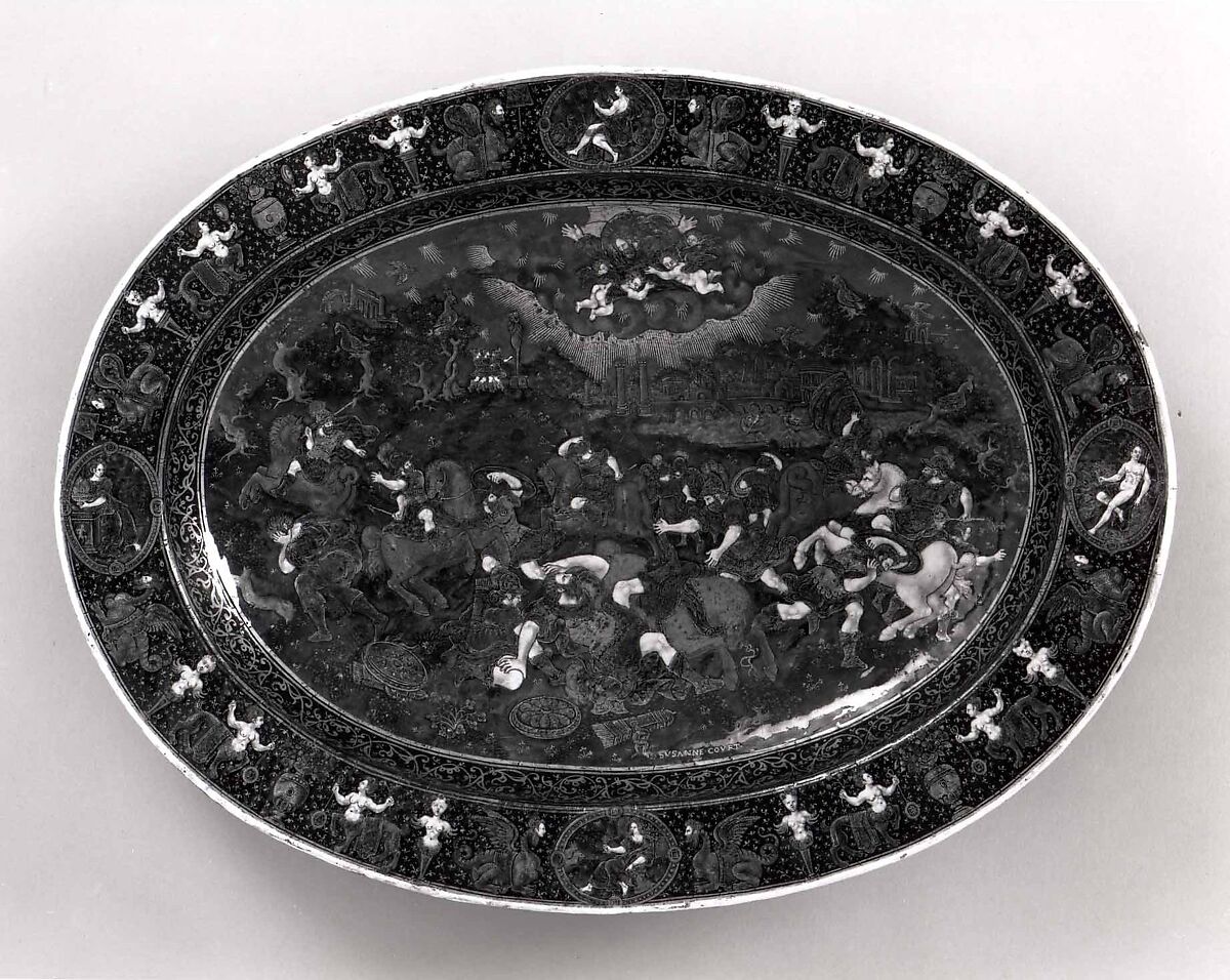 Conversion St. Paul, Suzanne de Court (French, active 1575–1625), Painted enamel on
copper, partly gilt.