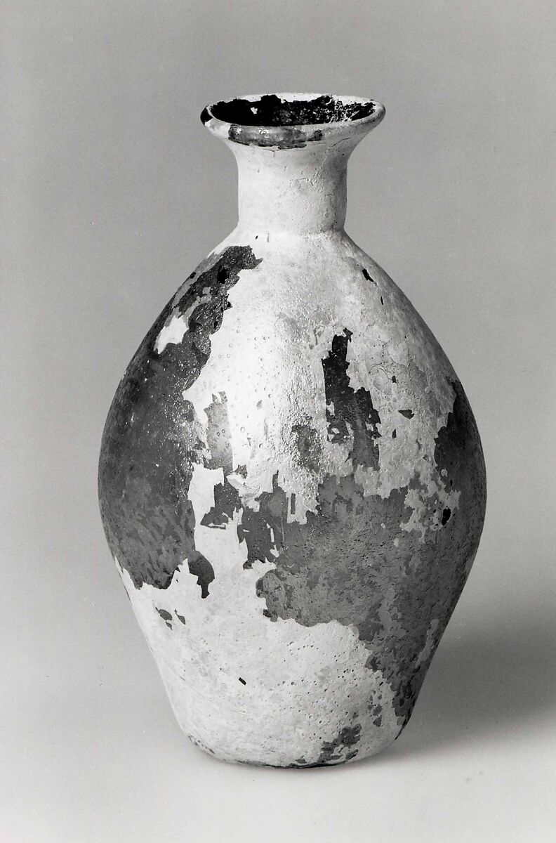 Jar, Apparently colorless glass with a very pale green or yellowish green tint. Blown, the rim finished at the furnace., Roman 
