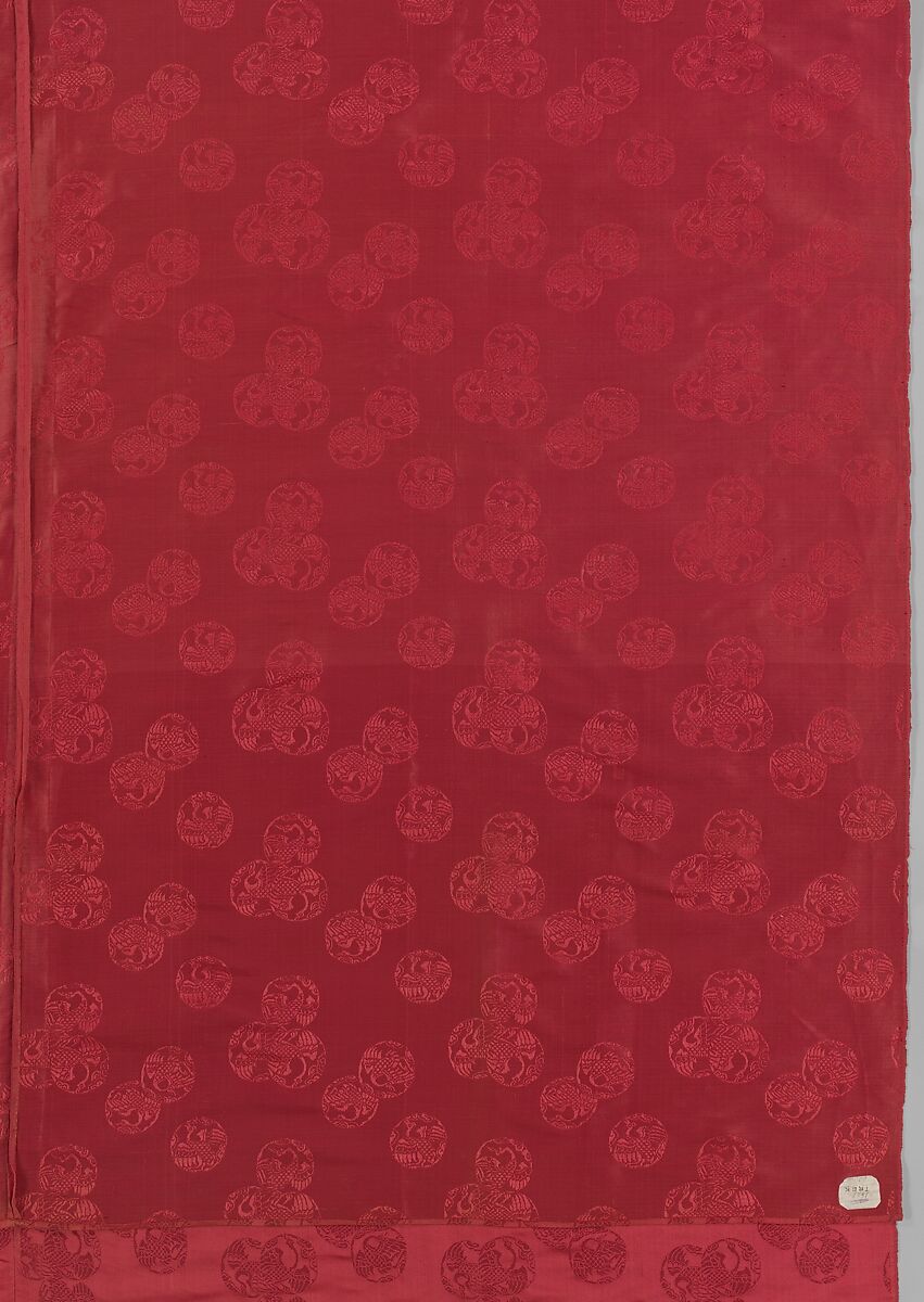 Panel (see also 1975.1.1932), Chinese  , Qing Dynasty, Red silk., Chinese