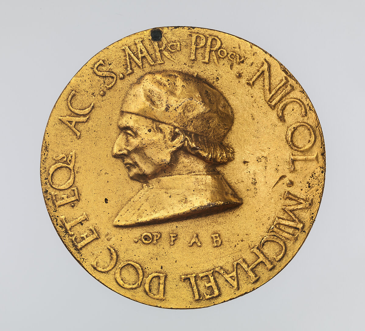 Portrait medal of Niccolò Michiel (obverse); Alidea Contarini (reverse), Fra Antonio da Brescia (active ca. 1485–1525), Gilt bronze, Italian, Venice 