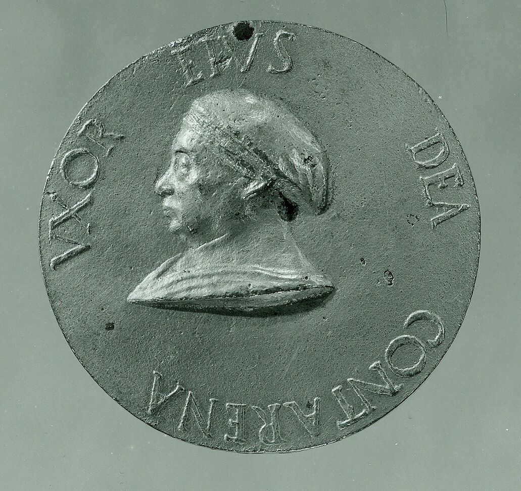 Portrait medal of Niccolò Michiel (obverse); Alidea Contarini (reverse), Fra Antonio da Brescia (active ca. 1485–1525), Gilt bronze, Italian, Venice