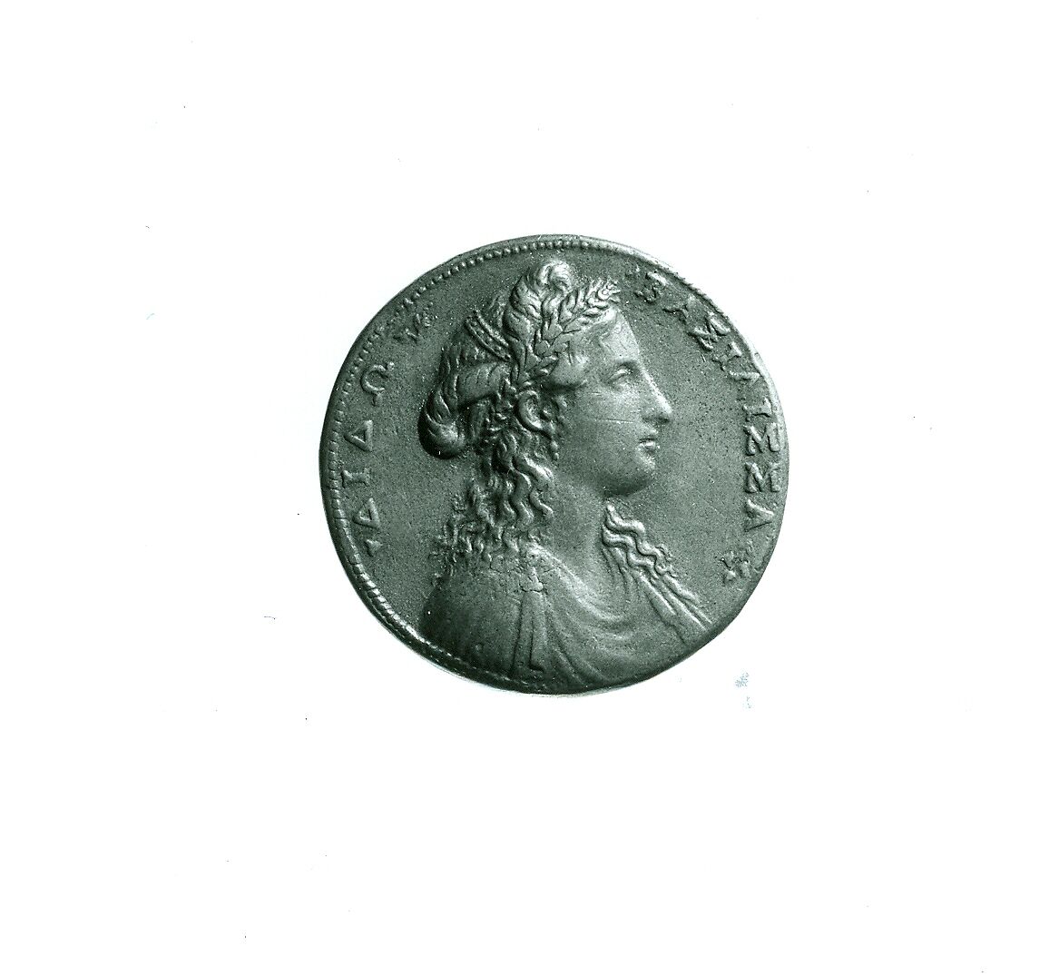 Portrait medal of Dido, Queen of Carthage (obverse); A View of Carthage (reverse), Alessandro Cesati (Italian, born Cyprus, active 1538–64), Bronze (Copper alloy with light brown
patina).
