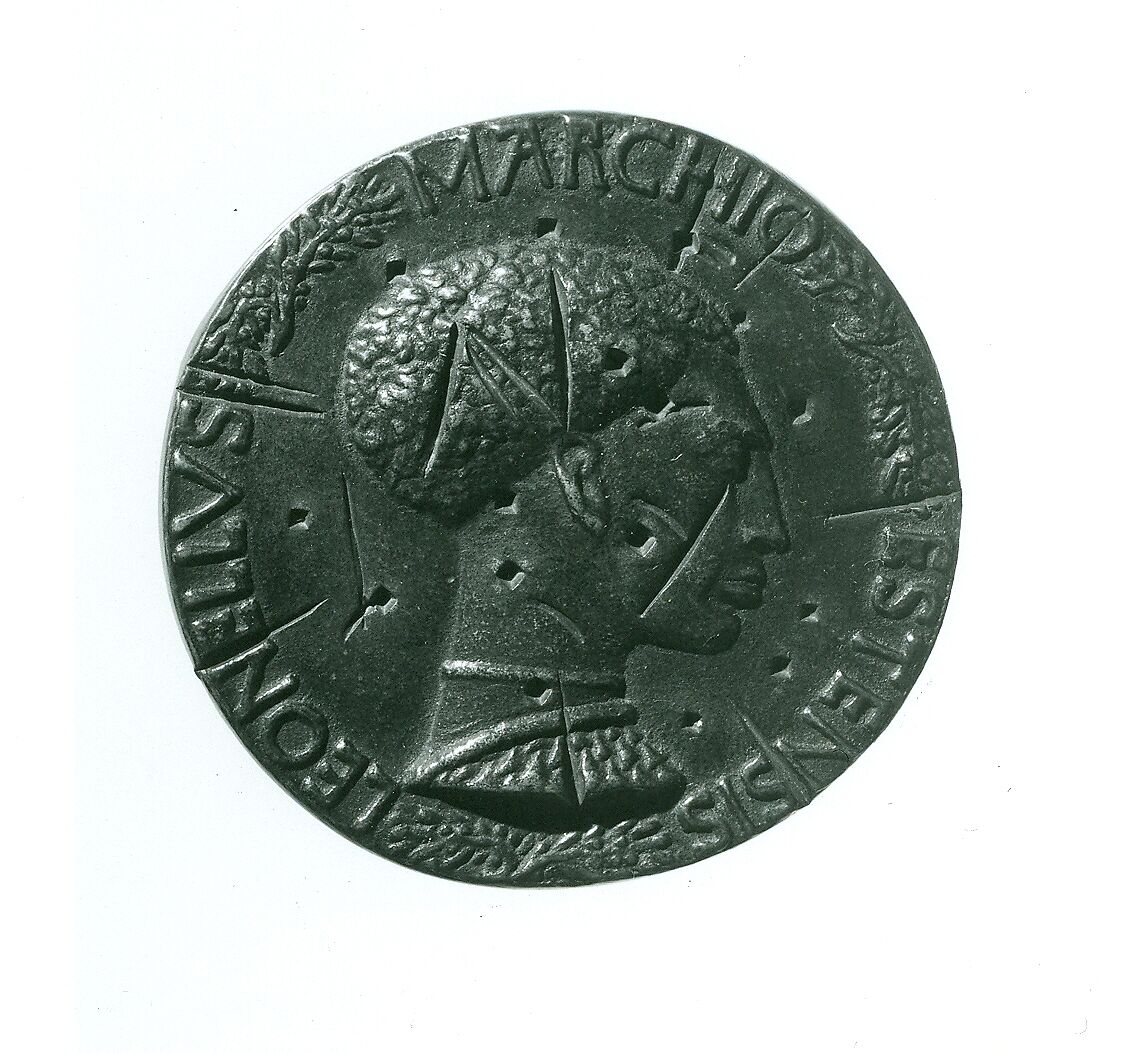 Medal:  Leonello d'Este, Pisanello (Antonio Pisano) (Italian, Pisa or Verona by 1395–1455), Yellowish copper alloy with dark brown patina. 