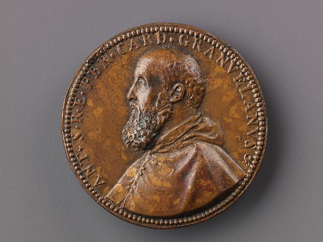Portrait medal of Antoine Perrenot Granvelle (obverse); Don Juan of Austria Receiving the Standard from Granvelle (reverse)