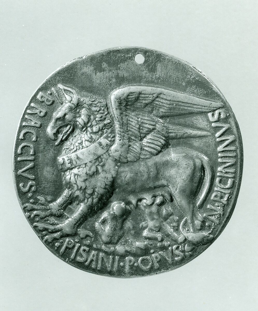 Medal:  Niccolo Piccinino, Pisanello (Antonio Pisano) (Italian, Pisa or Verona by 1395–1455), Copper alloy with reddish brown patina and traces of dark wax; pierced.