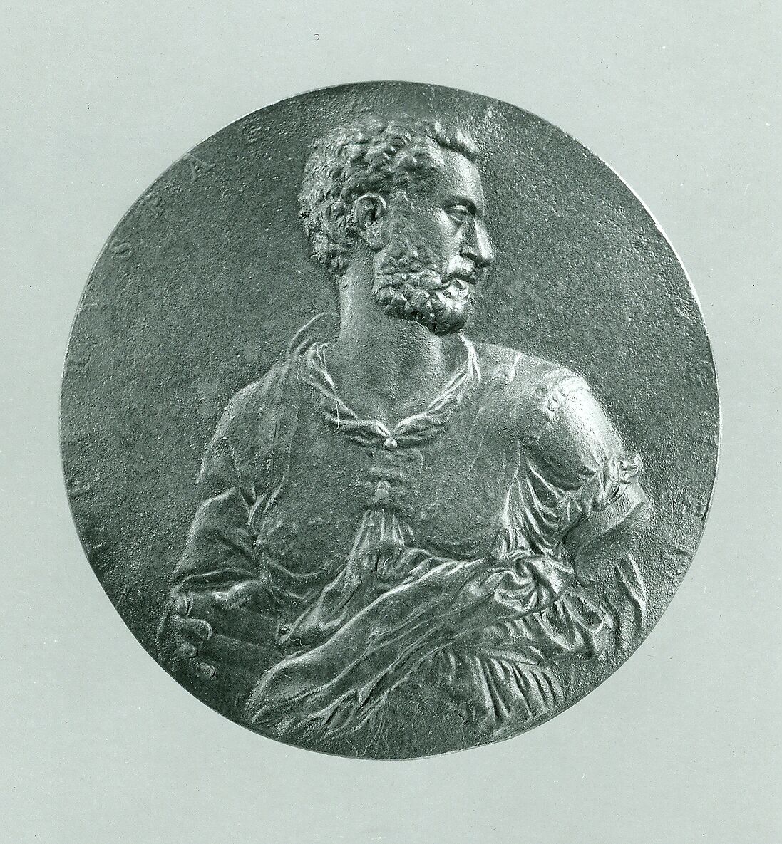 Medal:  Self-portrait, Alfonso Ruspagiari (Italian, Reggio Emilia 1521–1576 Reggio Emilia), Bronze (Copper alloy with chocolate
brown patina). 