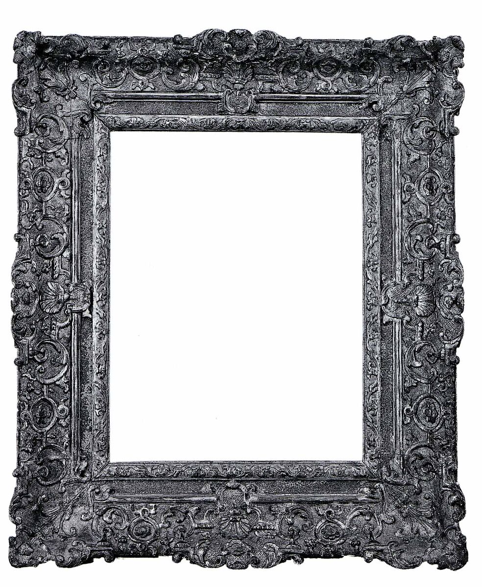 Ogee frame, Oak. Carved, gilt; red-orange bole., French 