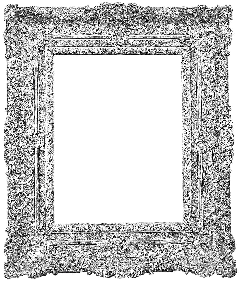 Ogee frame, Oak. Carved, gilt; red-orange bole., French