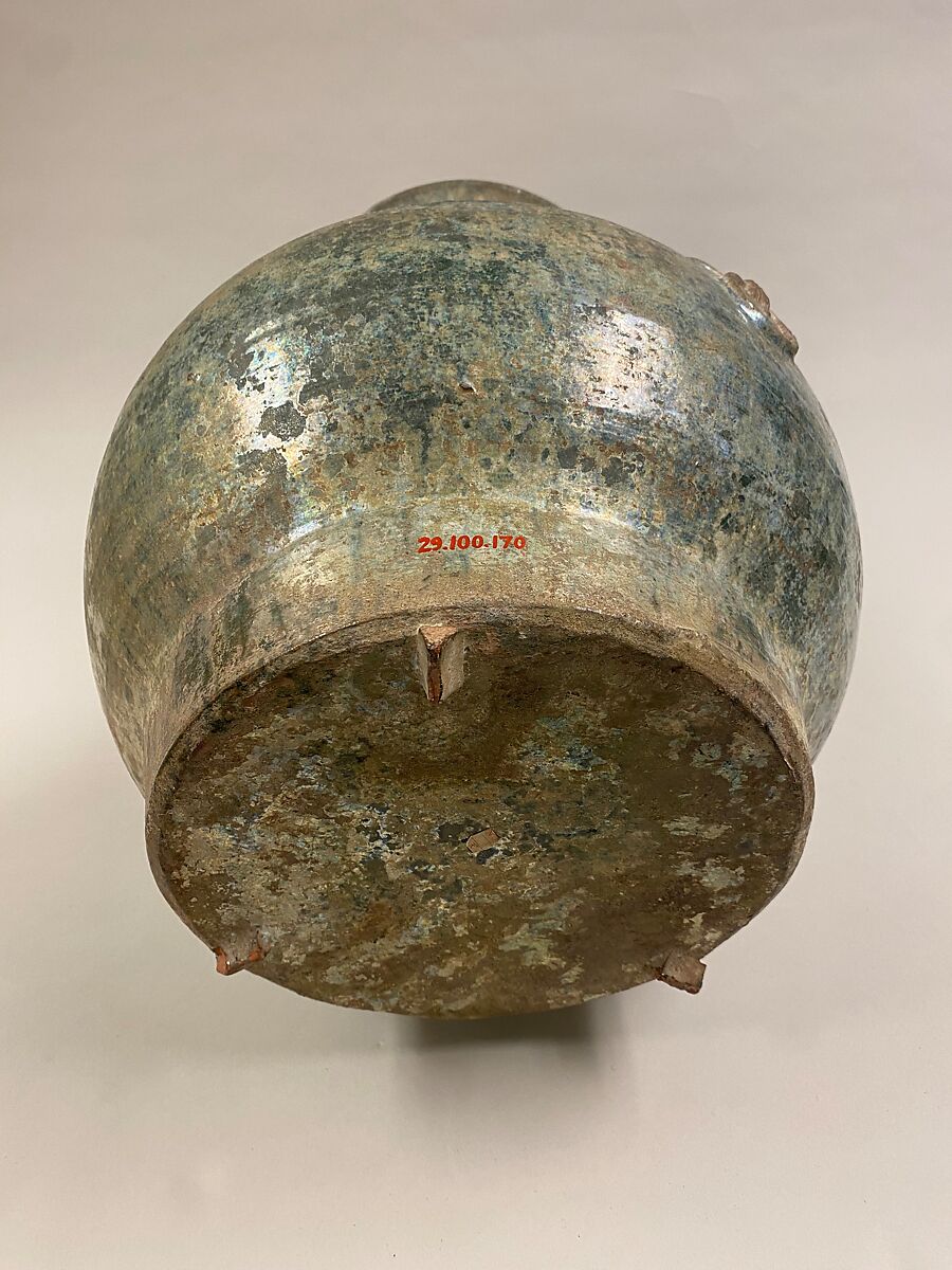 Wine container (hu), Eartheware with lead green glaze, China