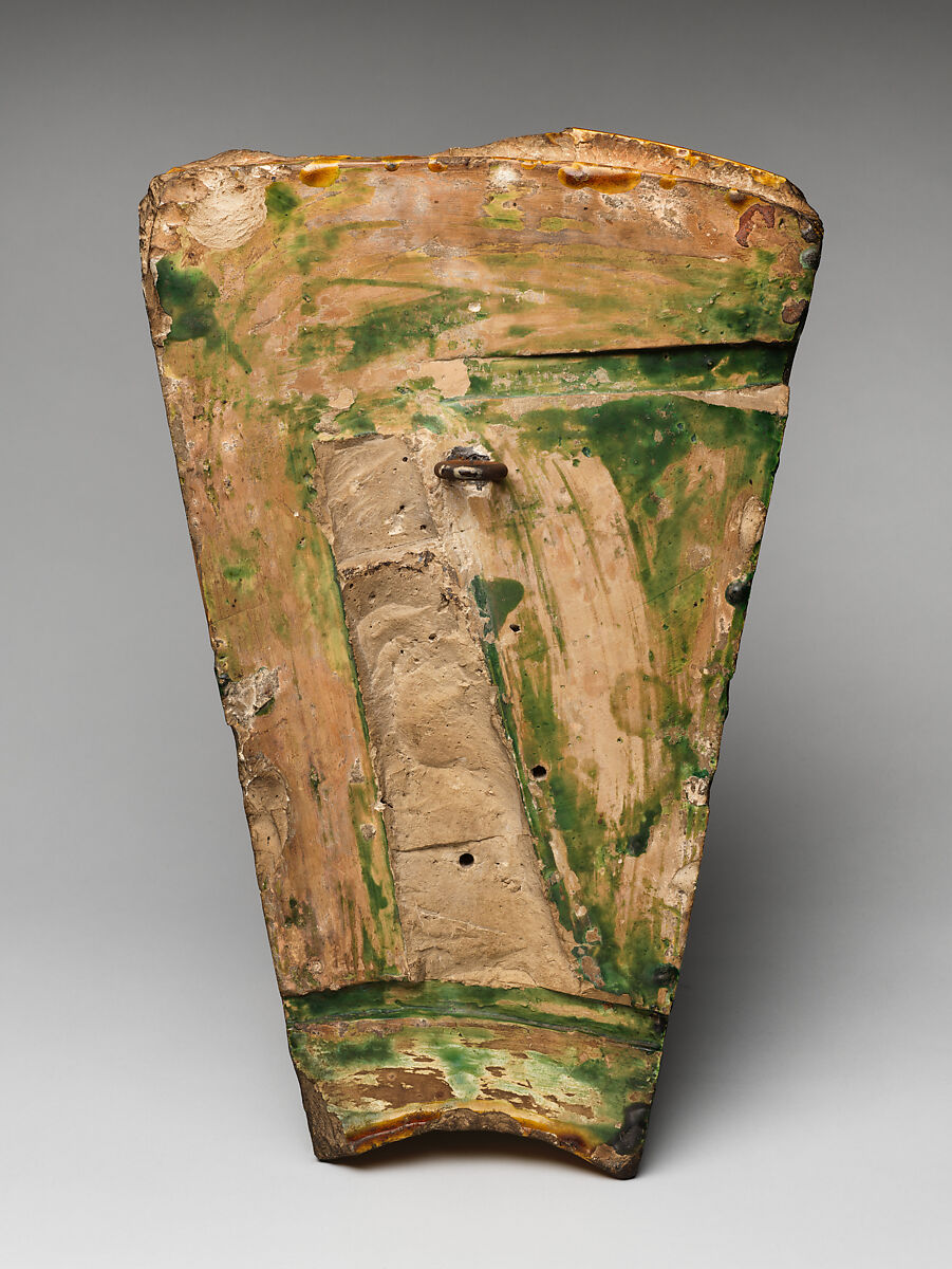 Architectural tile with apsara, from the “Porcelain Pagoda”, Stoneware with colored glazes, China